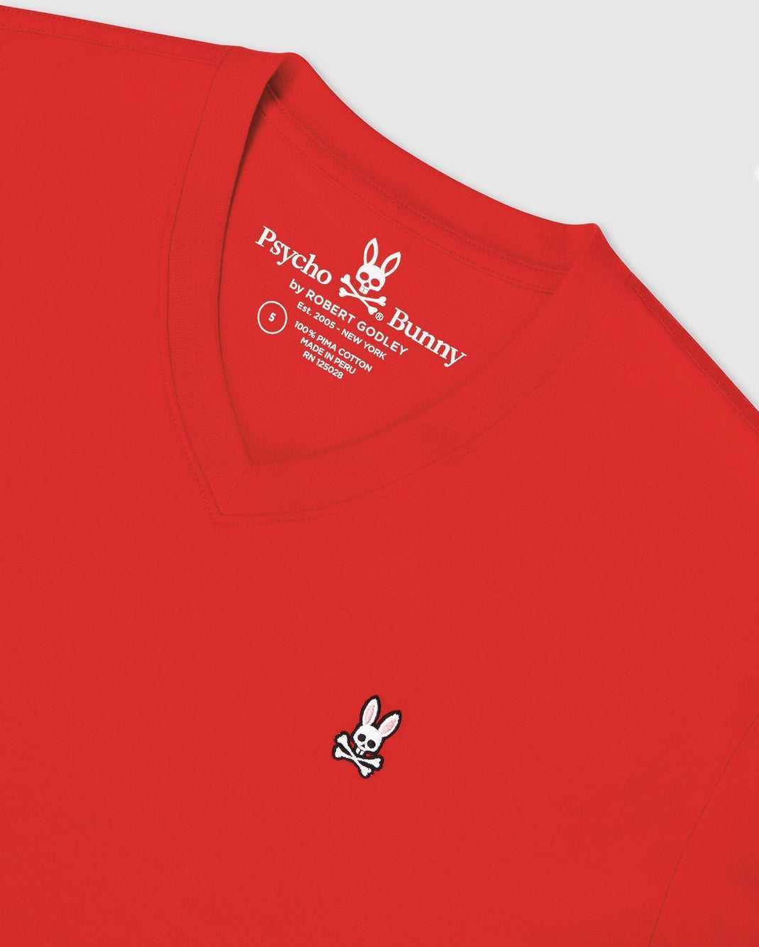 Tees Psycho Bunny Classic V Neck Tee Rouge Homme | EYI-71152768